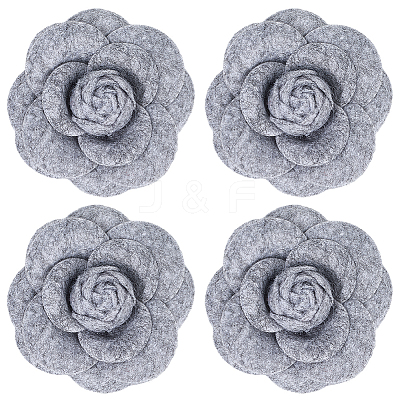 4Pcs Cloth Art Camelia Brooch Pins JEWB-CN0001-03B-1