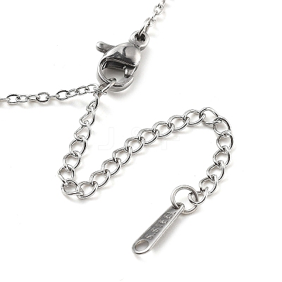 Heart 304 Stainless Steel Micro Pave Cubic Zirconia Pendant Necklaces for Women NJEW-D288-05P-1