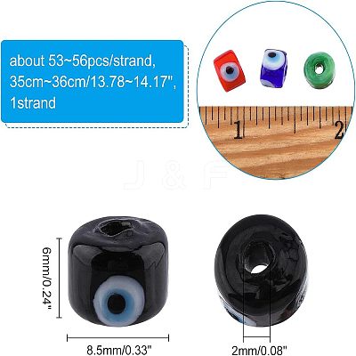 Nbead Handmade Evil Eye Lampwork Beads Strands LAMP-NB0001-49D-1
