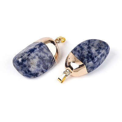 Natural Blue Spot Jasper Pendants G-N360-05G-05-01-1