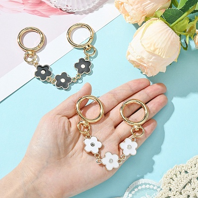 Plastic Enamel Flower Link Bag Strap FIND-YW00001-01-1