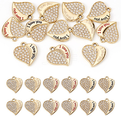 12Pcs 3 Colors Alloy Rhinestone Pendants FIND-TA0010-31-1