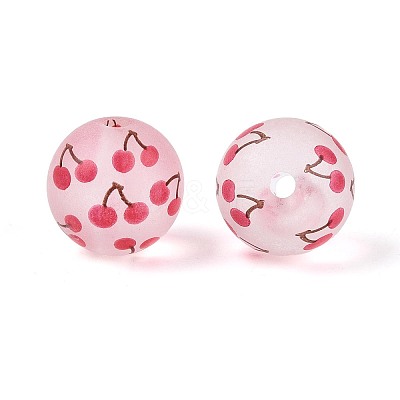 Transparent Frosted Acrylic Beads FACR-T008-03D-1
