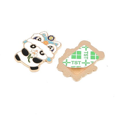 Chinese Lion Dance Panda Alloy Enamel Cabochons AL-CBA1A6F-03KCG-A-1