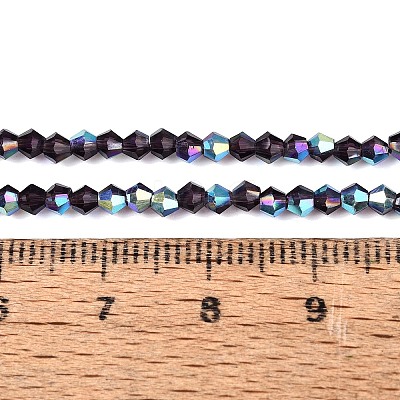 AB Color Plated Transparent Glass Beads Strands GLAA-G127-01R-1