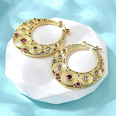 Brass Hoop Earrings EJEW-Z086-07G-1