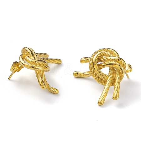 304 Stainless Steel Knot Stud Earrings for Women EJEW-K244-04G-1