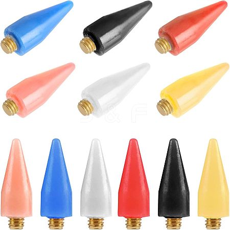 SUPERFINDINGS 18Pcs 6 Colors Wax Replacement Head Tips for Nail Rhinestones Picker AJEW-FH0002-70-1