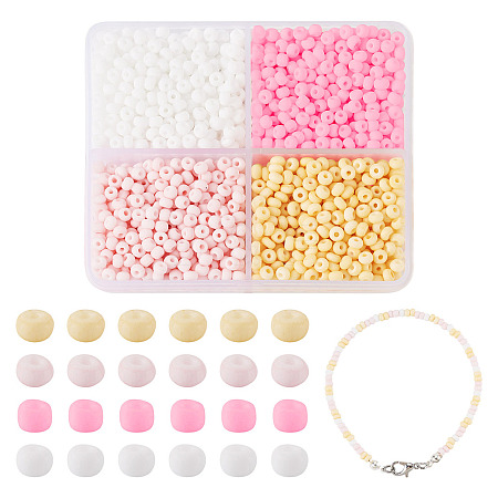2132Pcs 4 Colors 8/0 Opaque Glass Seed Beads SEED-TADJ0001-03-1