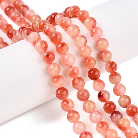 Dyed Natural White Jade Beads Strands G-T138-6mm-210-18-1