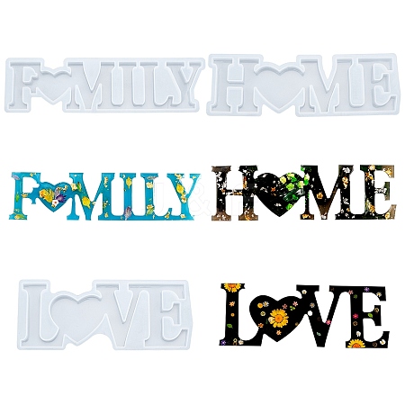 Gorgecraft Word Family Silicone Molds DIY-GF0002-51-1