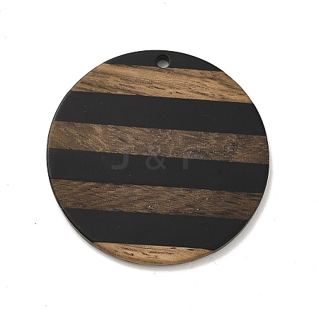 Opaque Resin & Walnut Wood Pendants WOOD-F012-01-1