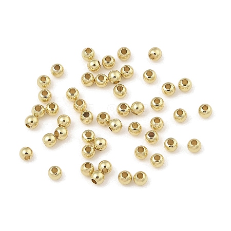 Rack Plating Brass Round Beads KK-A235-01G-02-1