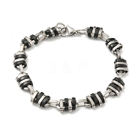Two Tone 201 Stainless Steel Oval Link Chain Bracelet BJEW-B078-22BP-1