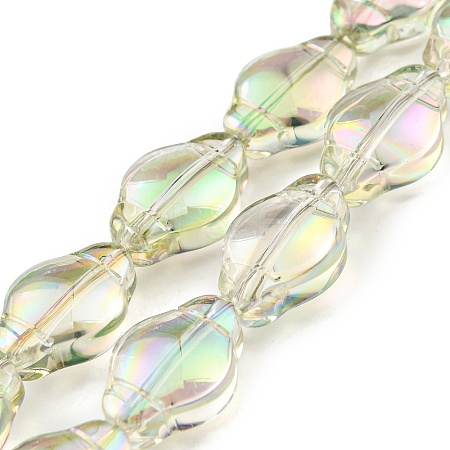 Electroplate Transparent Glass Beads Strands EGLA-G037-12A-FR02-1
