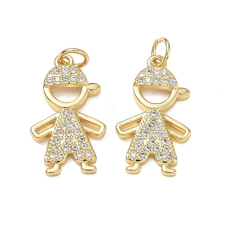 Brass Micro Pave Clear Cubic Zirconia Pendants CU-CBA9AFC-01G-20-1