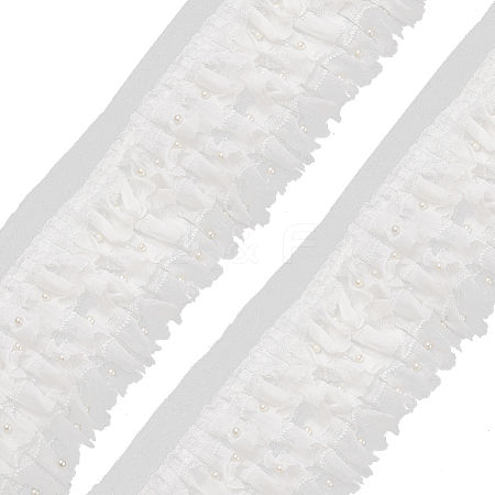 3-Layer Nylon Pleated Lace Trims OCOR-WH0082-40-1