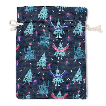 Christmas Theme Cloth Printed Storage Bags ABAG-F010-02C-05-1