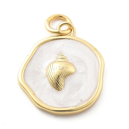 Ocean Theme Brass Enamel Pendants KK-Q029-01F-G-1