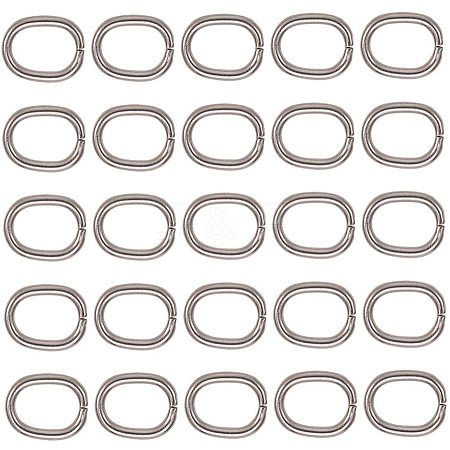 201 Stainless Steel Open Jump Rings Oval Jump Rings STAS-PH0005-08-1