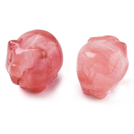 Cherry Quartz Glass Carved Figurines DJEW-L023-C10-1