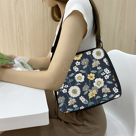 Flower Printed Polyester Shoulder Bags PW-WG4B978-01-1