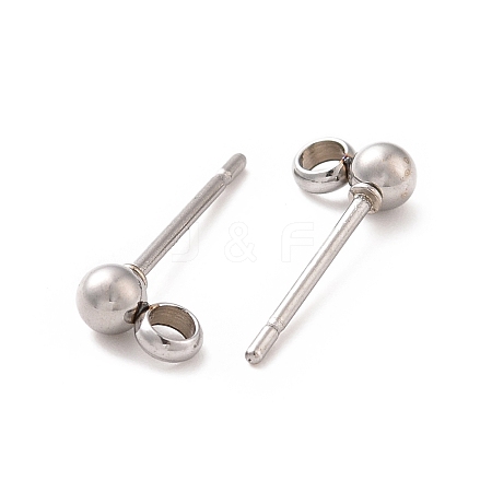 304 Stainless Steel Ear Stud Components LS-STAS-F227-18B-P01-1