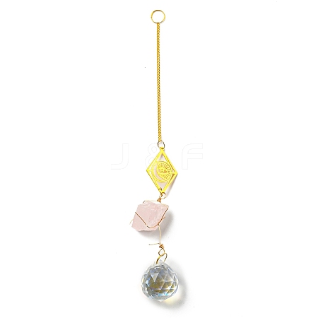 Wire Wrapped Nuggets Natural Quartz Crystal Pendant Decorations LS-HJEW-C008-01B-G-1