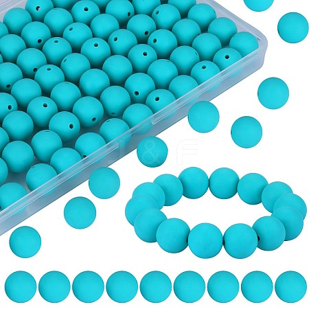 80Pcs Round Silicone Focal Beads SIL-SZ0001-24-01-1
