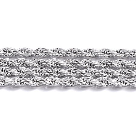 Tarnish Resistant 304 Stainless Steel Rope Chains CHS-H020-04P-1