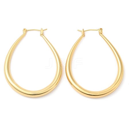 Rack Plating Brass Teardrop Hoop Earrings for Women EJEW-G348-13G-1