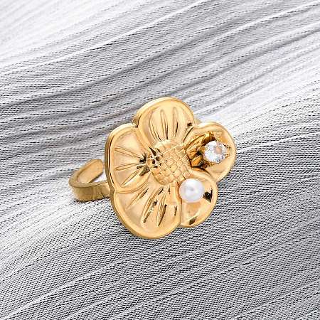 304 Stainless Steel Adjustable Cuff Rings for Women LS-RJEW-B126-05G-02-1