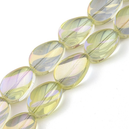 Transparent Electroplate Glass Bead Strands EGLA-C001-FR03-1