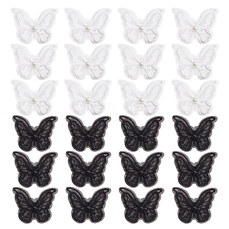 24Pcs 2 Colors Polyester Embroidered Cloth Sew on Patches PATC-HS0001-01-1