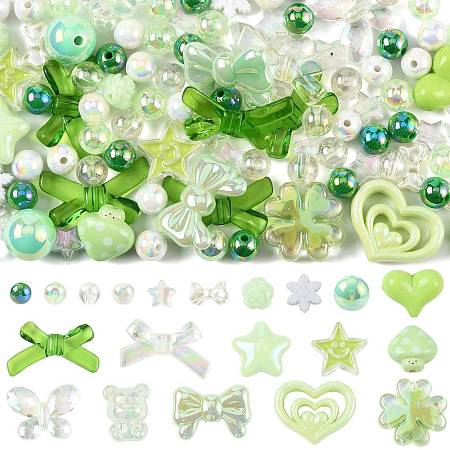 100Pcs 20 Styles Transparent & Opaque Acrylic Beads MACR-FS0002-39-1