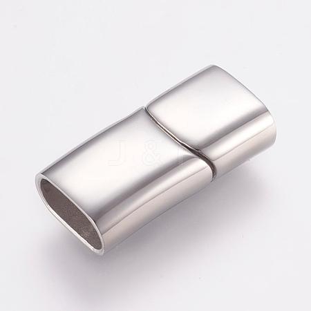 304 Stainless Steel Magnetic Clasps with Glue-in Ends STAS-G136-05P-1