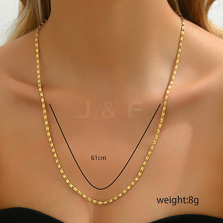 Elegant Brass Lumachina Chain Necklaces for Daily XX2415-5-1