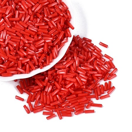 Baking Paint Glass Twist Bugle Beads SEED-C004-02Q-1