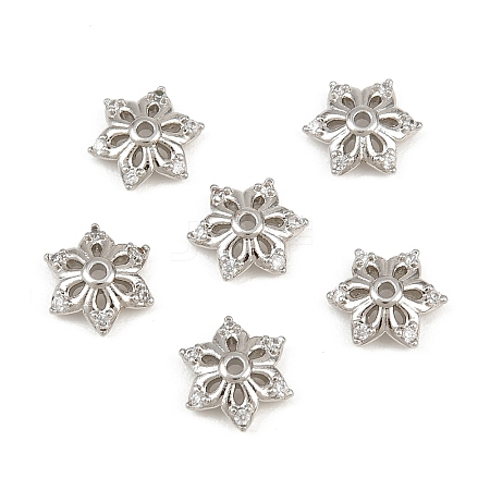 Brass Micro Pave Cubic Zirconia Bead Caps CU-CBA6A75-35A-P-1