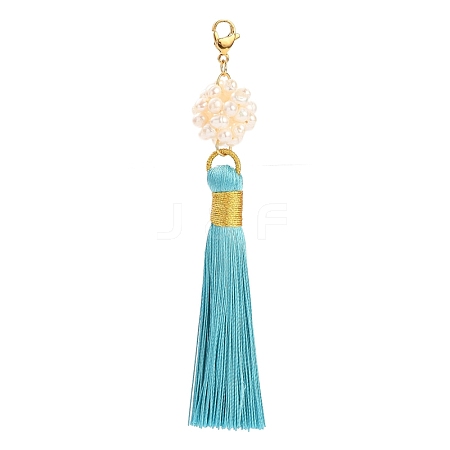 Polyester Tassel Big Pendants PALLOY-JF00473-02-1