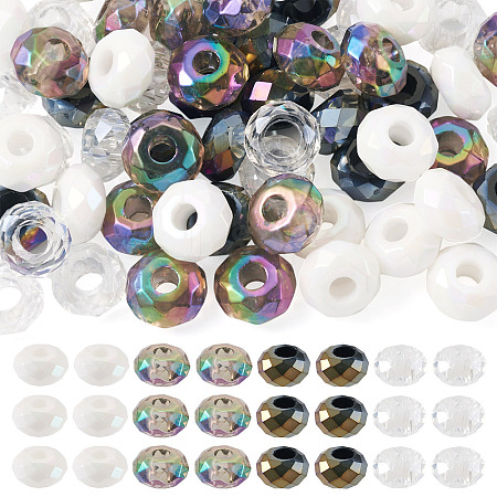 60Pcs 4 Colors Acrylic European Beads SACR-TA0001-80-1