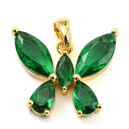 Brass Pave Cubic Zirconia Pendants KK-Q794-01A-G-1