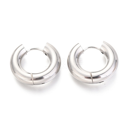 Tarnish Resistant 202 Stainless Steel Huggie Hoop Earrings EJEW-O087-08F-P-1