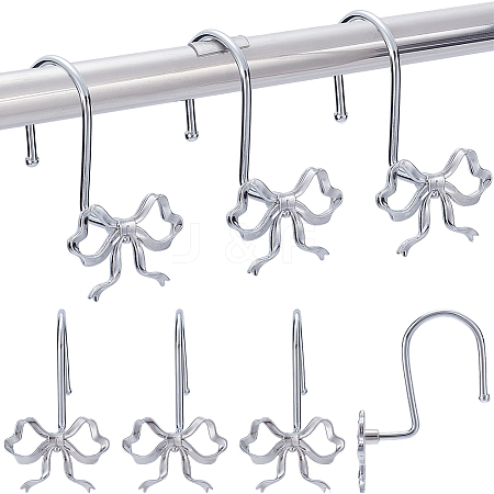 12Pcs Iron with Zinc Alloy Shower Curtain Hook FIND-SP0005-76P-1