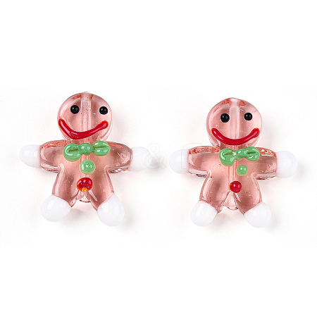 Gingerbread Man Handmade Lampwork Beads LAMP-G150-04F-1