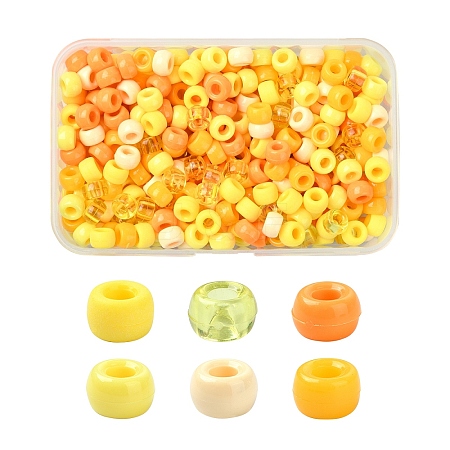 480Pcs 6 Colors Opaque & Transparent Plastic Beads KY-YW0001-75E-1
