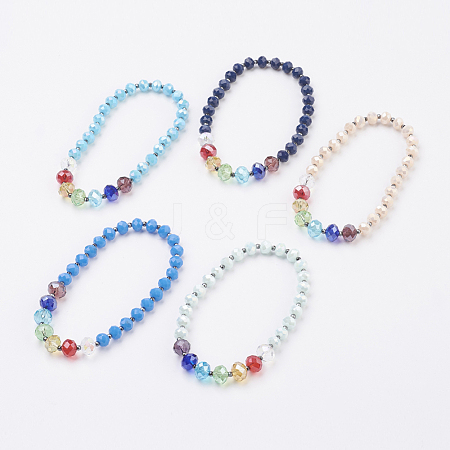 Glass Bead Stretch Bracelets BJEW-JB03586-1