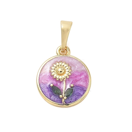 Brass Enamel Pendants KK-CBA3F25-10G-01-1
