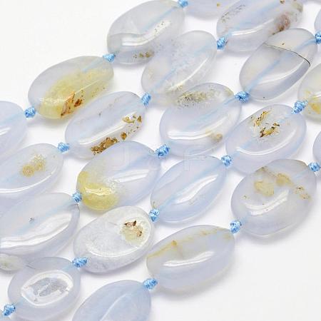 Natural Blue Lace Agate Beads Strands G-K202-14A-1