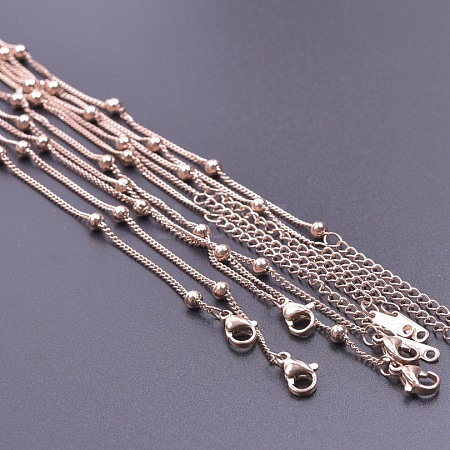 1.5mm Unisex 304 Stainless Steel Satellite Chains Necklaces GC8699-3-1